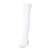 Botas Altas de Cuero Patentado Estilo Nuevo Británico, Botas de Caballero que Muestran la Pierna, Tres Tipos de Botas de Tacón Alto para Mujer, Botas de Pole Dance