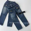 2000 artículos en stockJeans ajustados de otoño e invierno gruesos para niña estilo coreano retro desgastados tipo lápiz pequeños