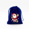 Bolsa de terciopelo azul zafiro al por mayor de fábrica para Navidad, bolsa de embalaje para dulces de manzana navideña, bolsa de regalo, bolsillo de lote transfronterizo
