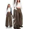 Jeans de Pierna Ancha para Mujer de Primavera y Otoño, Nuevo Estilo Chino, Diseño de Moda de Hong Kong, Cintura Alta, Holgados, Pierna Recta, Caídos, Pantalones de Longitud Completa