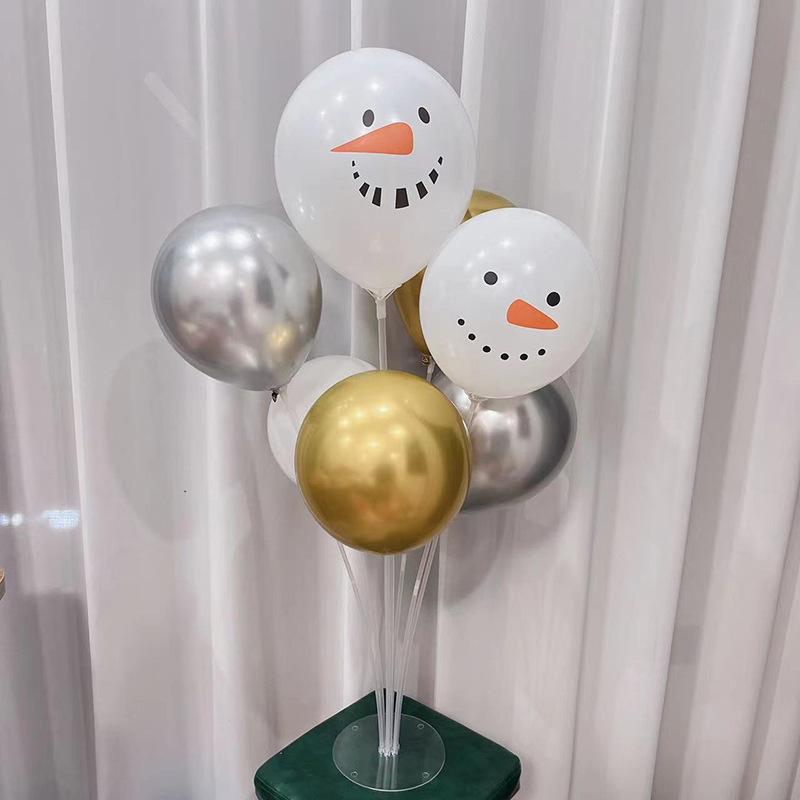 圣诞雪人乳胶桌飘3(含气球透明桌飘)