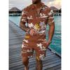 Daifa Comércio Exterior Masculino Verão Solto Casual 3D Digital Impressão Zipper POLO Camisa Terno de manga curta