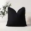 Venta Caliente Transfronteriza Funda de Cojín Casual de Color Sólido Algodón Lavado Borla Bigote Bohemio para Sofá Sala de Estar