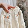 Vestido Floral Estilo Mori para Bebê Menina Vestido Princesa de Manga Longa Vestido de Primavera de Comprimento Médio para Bebê Menina