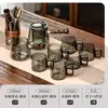 Juego de Té de Cristal, Lujo Ligero para Uso Doméstico, Tetera de Gama Alta para Sala de Estar, Juego Completo para Uso en Oficina, Mesa y Bandeja de Té Kung Fu