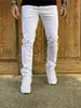 Ropa de hombre transfronteriza nuevo estilo de verano versátiles pantalones casuales blancos cómodos rectos de mezclilla lavada venta al por mayor
