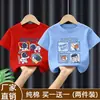 Blusas de Verão, Camisetas de Novo Estilo, Roupas de Verão para Meninos Bonitos, Roupas de Algodão Puro Estampadas de Manga Curta para Crianças Meninos, Camisetas da Moda
