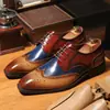 ¡Guau, zapatos de cuero para hombre hechos a medida transfronterizos, zapatos de cuero estilo británico, zapatos formales de vestir para hombre, punta fina, antideslizantes, resistentes al desgaste para hombre