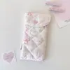 Bolsa de Almacenamiento Acolchada Hisocute, Estuche Floral Femenino, Neceser, Bolsa Cuadrada Pequeña, Esencial para la Escuela, Directo del Fabricante