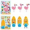Nuevo Verano Transfronterizo Colorido Niños Animación Dibujos Animados Familia Interactivo Educativo Rompecabezas DIY Pegatinas para la Cara Pegatinas de Frutas
