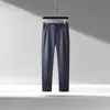 Calça social profissional anti-rugas, estilo primavera e outono, nova calça casual masculina de corte reto solto com elasticidade em quatro direções