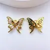 Chapado en Cobre Micro Incrustado Circonita Mariposa Colgante Charm DIY Collar Pulsera Pendientes Material Hecho a Mano Accesorios de Joyería