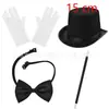 Conjunto Temático Clássico de Mágico Lincoln Chapéu Alto e Capa 15cm de Altura Conjunto Completo para Festa Cosplay Performance de Palco