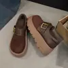 Zapatos Birkenstock de suela gruesa de cobertura total para mujer, nuevo estilo otoño 2026, para personas bajitas, slip-ons cómodos, mocasines de plataforma