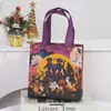 Bolsas Tote de Halloween em Estoque, Sacolas de Compras de Abóbora 3D Impressas em Cor com Transferência Térmica para Doces de Halloween, Sacolas de Doces de Halloween em Estoque