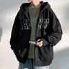 Chaqueta con letras americanas de marca de moda 2024 para hombre, cárdigan americano de primavera y otoño, chaqueta con capucha, top holgado que combina con todo.
