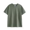 Uau Camiseta Pesada Personalizada 270g Algodão Puro Masculina e Feminina Algodão Solto Retro Ami Cáqui Cor Pura Manga Curta