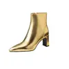 Botas de mujer para otoño e invierno, punta fina, cierre lateral, tacón grueso, botines simples para mujer, botines individuales, comercio exterior transfronterizo, tallas grandes