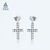 Yinyuanmei Aretes de Plata de Ley S925 Moda Europea y Americana Aretes Personalizados Aretes de Cruz de Zirconia Fabricante Joyería