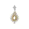 Colgante de Plata de Ley S925 Totalmente Diamantado con Ranuras para Piedras Ovaladas, Accesorio de Moda de Lujo Ligero DIY Cadena para Clavícula
