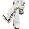Pantalones deportivos atléticos holgados de pierna recta para hombre para primavera y verano con tres rayas en los lados, pantalones largos casuales de moda estilo americano para estudiantes