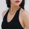 Directo de fábrica hip-hop metal collar estilo coreano cadena para clavícula de perlas para mujer tendencia Joker sonido de sacudida modelos explosión collar venta al por mayor