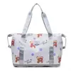 Bolsa de viaje estampada (con separación de seco y húmedo) (expandible con cremallera) (se puede sujetar al asa de un carrito) Tela Oxford