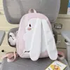 Mochila escolar ligera nueva para estudiantes de secundaria, mochila linda estilo japonés de conejo de orejas largas para estudiantes de preparatoria