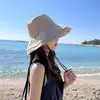 Sombrero de Sol para Mujer, Nuevo Estilo Verano al Aire Libre Sombrero de Pescador, Sombrero Retro Transpirable con Protección Solar para Mujer, Venta al por Mayor Transfronteriza