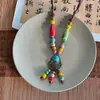 Collar de Cerámica Retro Estilo Bohemio para Mujer, Nuevo Estilo Chino, Estilo Étnico Exótico, Accesorio de Cadena Larga de Punto de Gama Alta