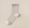 Calcetines de algodón peinado de color liso para mujer, cómodos y transpirables, de malla, finos, con orejas, para primavera y verano