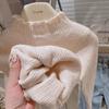 Suéter de Punto con Media Cuello Alto y Bordes de Orejas para Niños, Otoño 2025 Suave y Sedoso Ropa para Niños, Camisa de Capa Interior Estilo Coreano