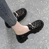 Mocassins de malha de couro macio para mulheres 2023 primavera e verão novos sapatos de camada única de malha de couro envernizado para todos os sapatos de couro pequenos de estilo britânico para mulheres