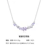 Rueda de la Fortuna Spot Venta al por mayor Collar de Flor de Glicina Plata de Ley S925 Lujo Ligero Moda Gama Alta Completamente Diamantado Joyería de Plata Nuevo Producto Transfronterizo