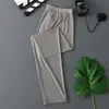 Pantalones Térmicos de Canalé de Moda para Hombre, Elásticos de Primavera y Otoño Estilo Delgado Ropa Interior para Hombre, Nuevos Pantalones Térmicos Semitransparentes de Seda Helada de Talla Grande para Hombre