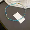 Estilo Étnico Irregular Contas de Cristal Contas Colar Acessórios Feminino Luz de Luxo Alta Qualidade Corrente da Clavícula Estilo de Férias Colar