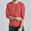 2024 Explosões de Comércio Exterior Cor Sólida Camiseta de Manga Longa Masculina Slim-fit Slimming Masculino e Feminino Clássico All-match Inner T Base Camisa Top