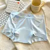 Bóxers largos sin costuras de seda helada ultra delgados para mujer de verano con fuelle de algodón puro, 10A antibacteriano, que se ajustan a las caderas, ropa interior para mujer de talla grande