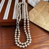 Collar de Perlas Maillard Shijia de 8 mm con Cierre de Figura de Ocho Desmontable, Se Puede Usar en Capas de Múltiples Maneras, Cadena para Suéter