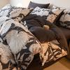 Juego de cuatro piezas de algodón cepillado grueso para otoño e invierno Algodón clase A Sábanas de cama Funda de edredón Juego de tres piezas Ropa de cama textil para el hogar de Nantong