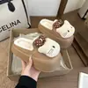 Pantuflas de Algodón de Gato Lindo para Mujer Invierno Suela Gruesa Cálidas Antideslizantes para Casa y Exteriores Pantuflas Peludas de Dibujos Animados Artículo Popular de Celebridad de Internet
