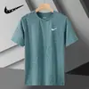 Transfronterizo 2025 Nueva Camiseta de Seda de Hielo para Hombre Tops Deportivos de Manga Corta para Exteriores Secado Rápido Estampada Casual con Cuello Redondo para Hombre
