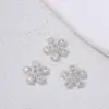 Chapado en Oro de 18K Flor de Copo de Nieve de Circonita Soporte Tapa de Copo de Nieve Separador Joyería de Cuentas Hecha a Mano Accesorios Materiales Hechos a Mano