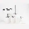 Estilo Luxo Leve Conjunto de Sete Peças de Plástico para Higiene Pessoal de Banheiro para Uso Doméstico, Incluindo Copo para Enxaguante Bucal, Porta-Escova de Dentes, Saboneteira, Adequado para Hotéis e Pousadas