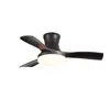 Luz de Ventilador de Comedor Retro Negro Silencioso de Madera Maciza Luz de Ventilador de Techo 2025 Nuevo Ventilador de Sala de Estar Integrado con Ventilador