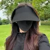Chapéu de Sol Sem Costura Integrado de Novo Estilo de Verão para Mulheres, Chapéu de Sol Anti-UV de Verão, Chapéu de Sol para Fotos na Praia
