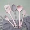 Juego de Utensilios de Cocina de Silicona de Grado Alimenticio Más Vendido Transfronterizo, Juego de 5 Piezas para Uso Doméstico, Resistente a Altas Temperaturas, Sartén Antiadherente, Cuchara para Sopa, Espátula