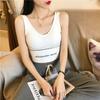 2022 Novo Colete Base Carta Esportes Sling U-shaped Linda Costas Internet Popular Hot Style Fitness Hyun-elegante Estilo Feminino Outer Wear