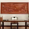 Pintura de Parede Escultura em Madeira Dongyang Madeira Maciça Chinesa Sala de Estar Parede de Fundo Pintura Decorativa Pingente Escritório Placa Decorativa Horizontal para Pendurar na Parede