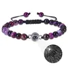 Pulsera Proyectora 100 Idiomas Europa y América Transfronteriza Te Amo Piedra Volcánica de 6 mm Turquesa Blanca Pulsera de Pareja